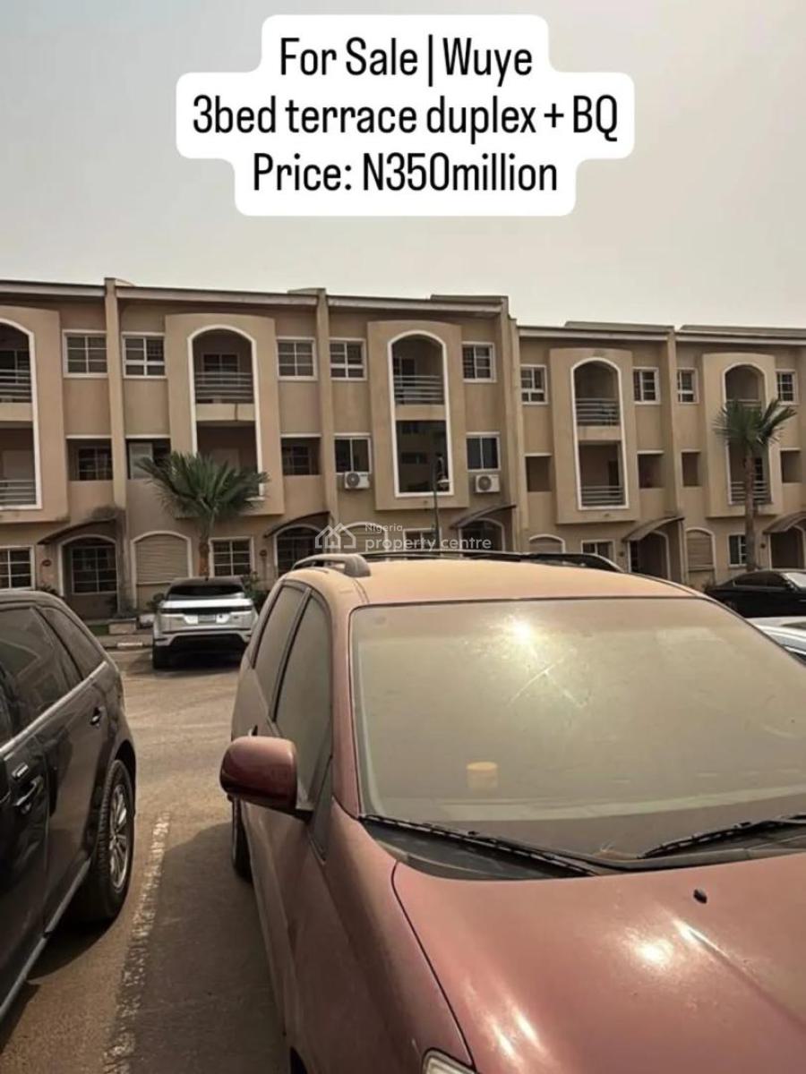 3 Bedroom Terrace Duplex with 2 Living Rooms and Bq, All Rooms En-suit, Wuye, Abuja, Terraced Duplex for Sale
