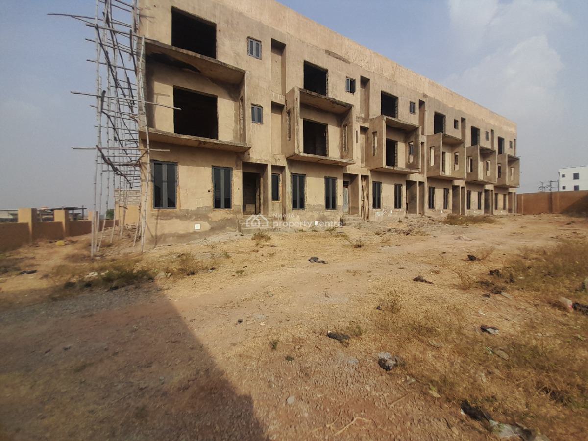 Contemporary Semi-finished 4-bedroom Duplex with Bq and Courtyard, Galadimawa, Abuja, Terraced Duplex for Sale