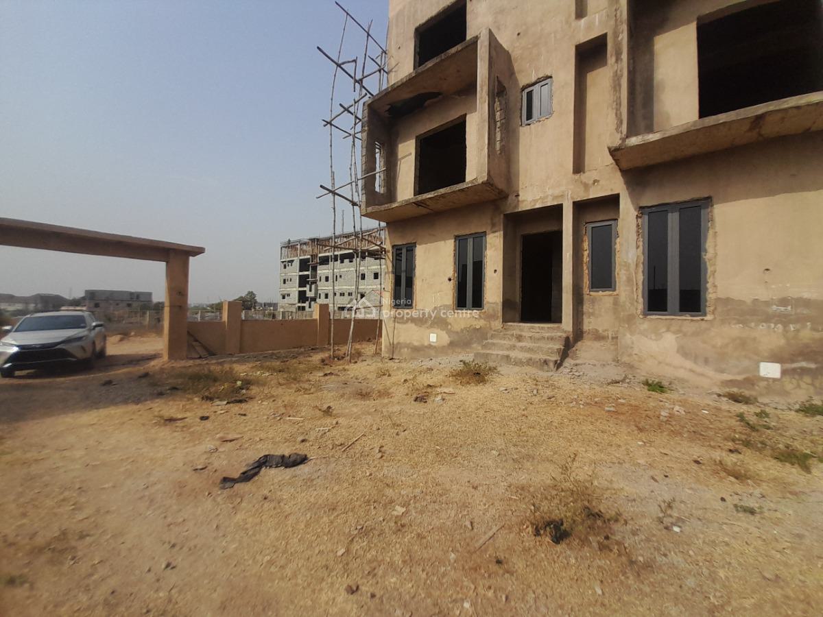 Contemporary Semi-finished 4-bedroom Duplex with Bq and Courtyard, Galadimawa, Abuja, Terraced Duplex for Sale