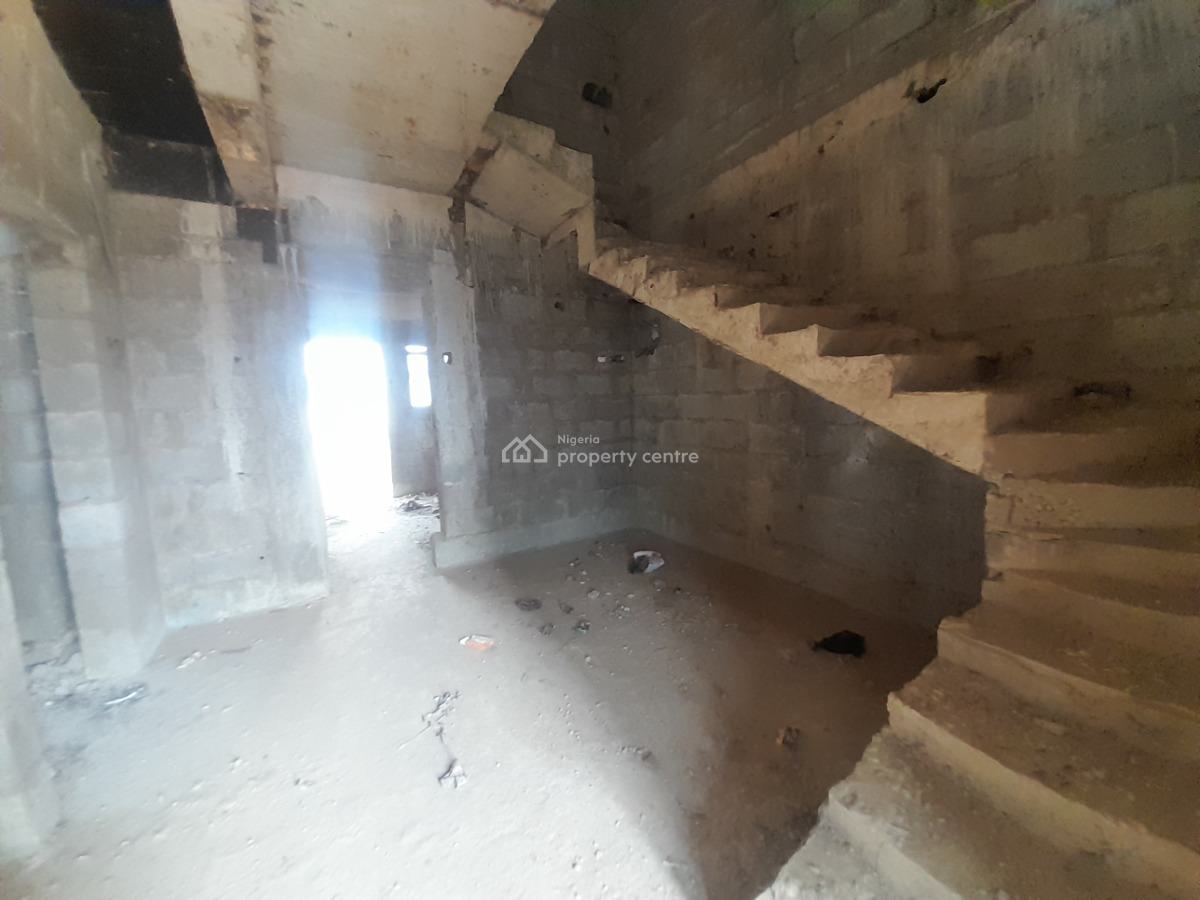 Contemporary Semi-finished 4-bedroom Duplex with Bq and Courtyard, Galadimawa, Abuja, Terraced Duplex for Sale