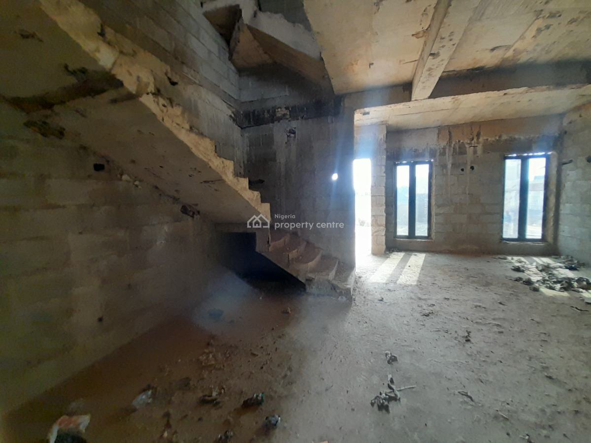 Contemporary Semi-finished 4-bedroom Duplex with Bq and Courtyard, Galadimawa, Abuja, Terraced Duplex for Sale