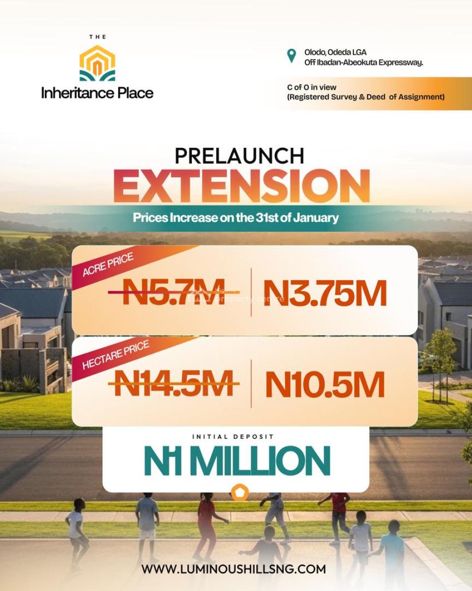 5 Plots, Get 1 Free. Title: Survey, Deed, Global Cof O, Off Abeokuta Expressway, Odeda, Ogun, Residential Land for Sale