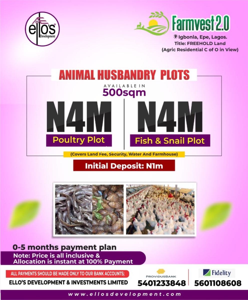 Animal/livestock Farming, Igbonla, Epe, Lagos, Land for Sale