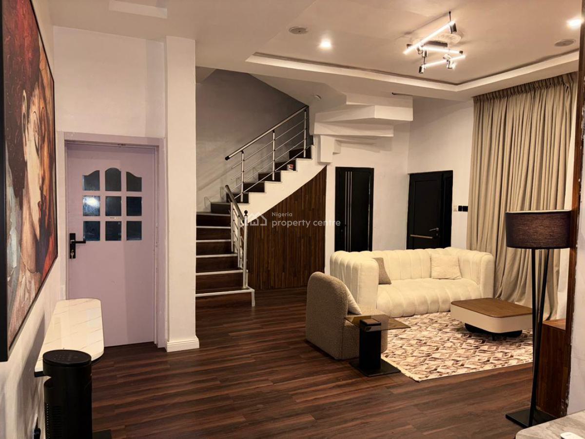 Self Serviced Fully Furnished 4 Bedroom Terrace with 5kva Solar, Ikota Villa Estate, Ikota, Lekki, Lagos, Terraced Duplex for Rent