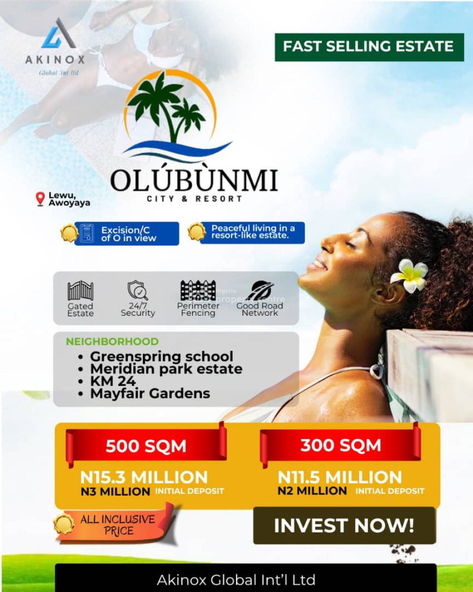Buy and Build Dry Land with Secured Title, Olubumi City Is a Very Fantastic Estate Located Close to Mayfair Garde, Awoyaya, Ibeju Lekki, Lagos, Residential Land for Sale