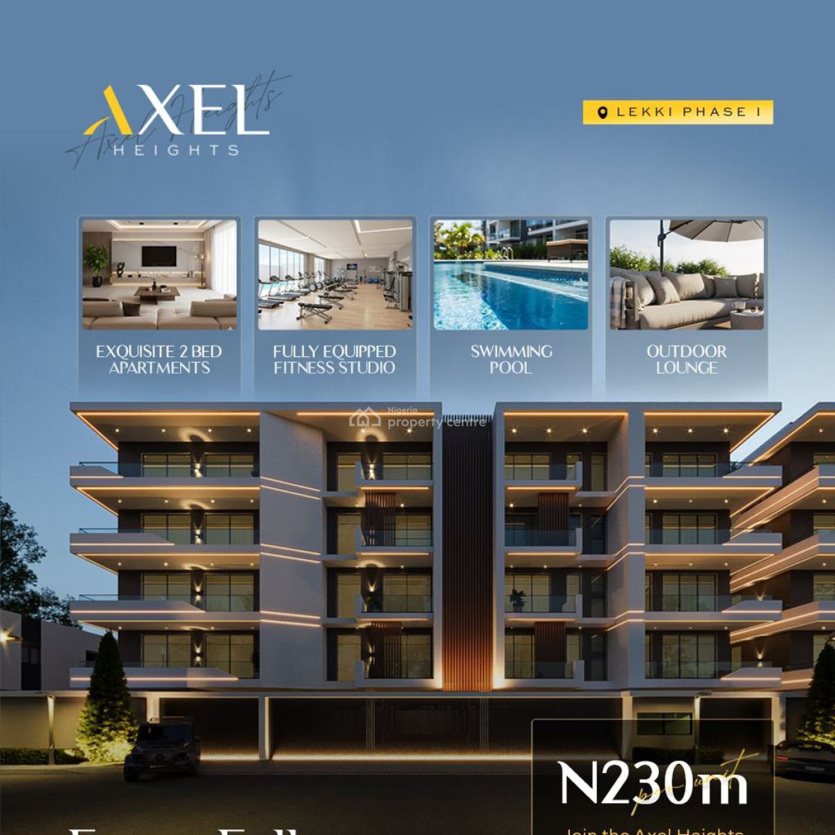 Axel Heights: 2 Bedroom Flat, Lekki Phase 1, Lekki Phase 1, Lekki, Lagos, Flat / Apartment for Sale