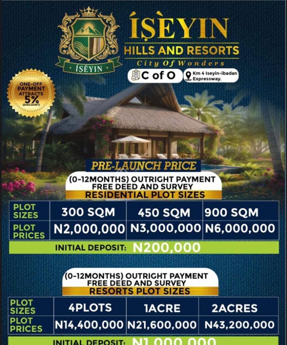 Land, Iseyin, Oyo, Residential Land for Sale