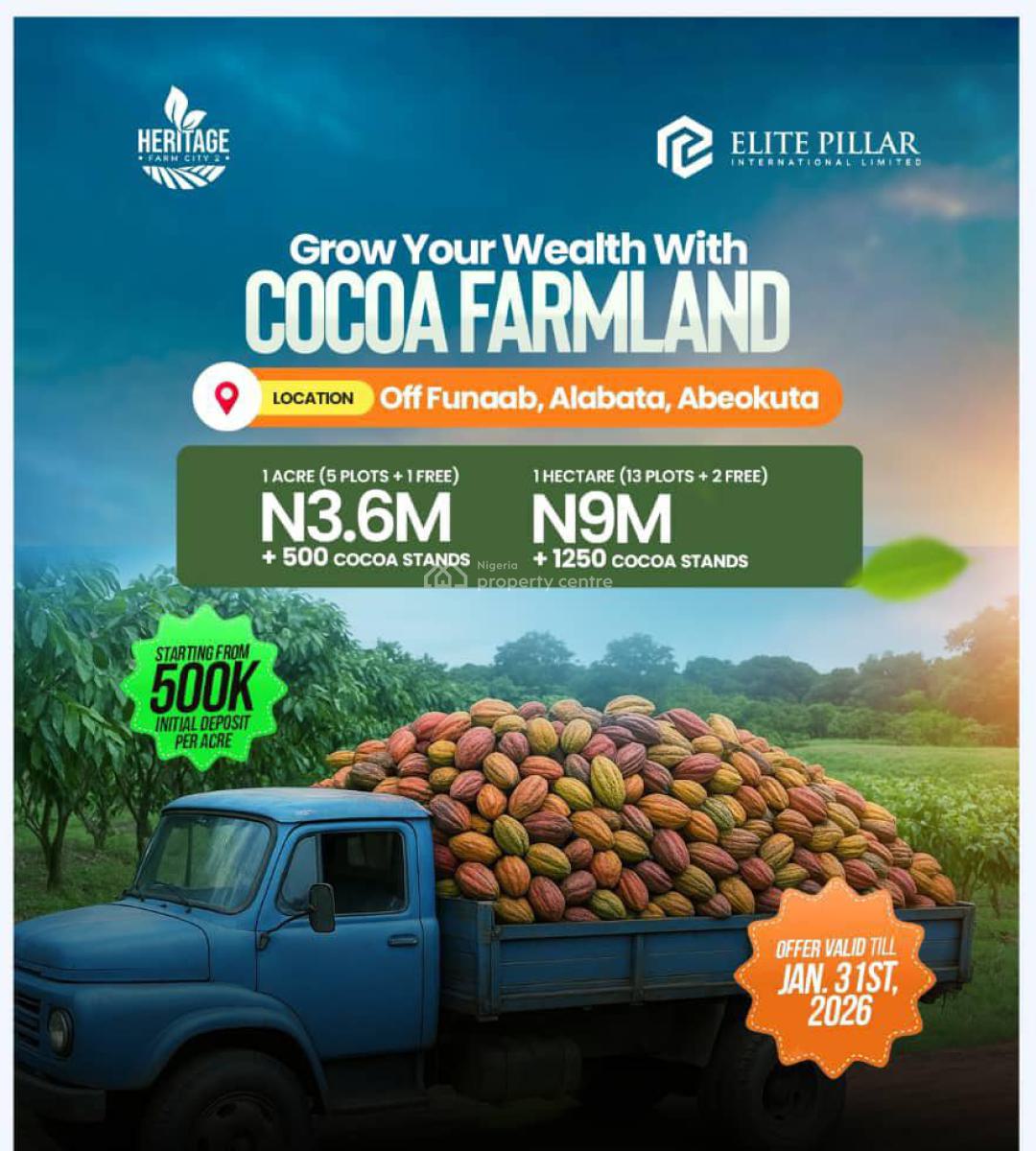 Farm Land, City Heritage Garden, Abeokuta North, Ogun, Mixed-use Land for Sale