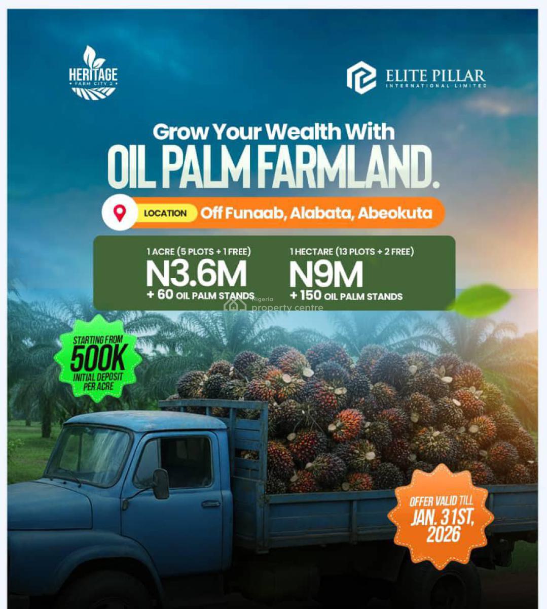 Farm Land, City Heritage Garden, Abeokuta North, Ogun, Mixed-use Land for Sale