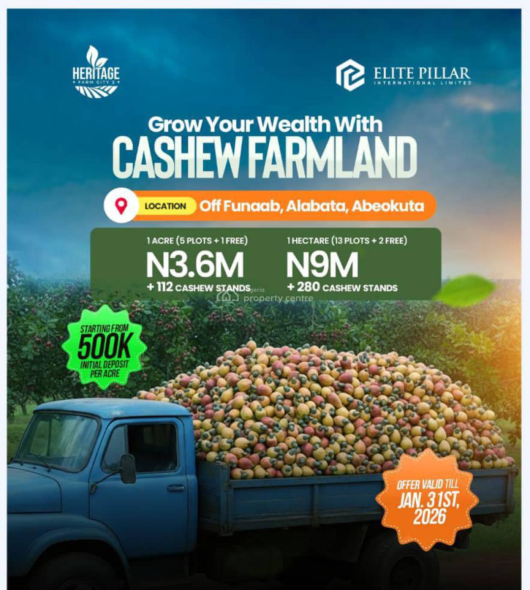 Farm Land, City Heritage Garden, Abeokuta North, Ogun, Mixed-use Land for Sale