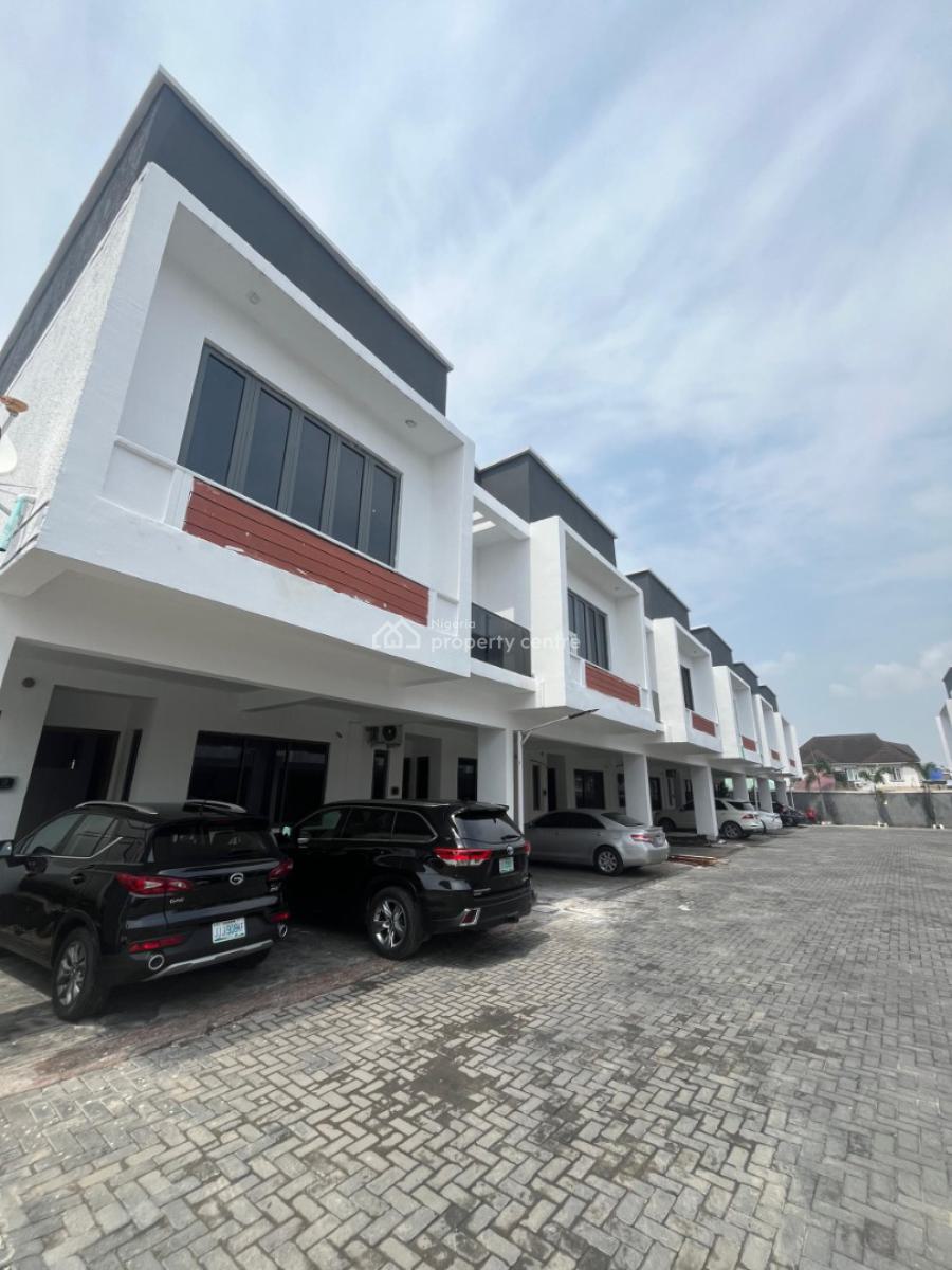 Serviced 4 Bedroom Terrace Duplex with Pool, Gym and 24/7 Power Supply, Ologolo, Lekki, Lagos, Terraced Duplex for Rent