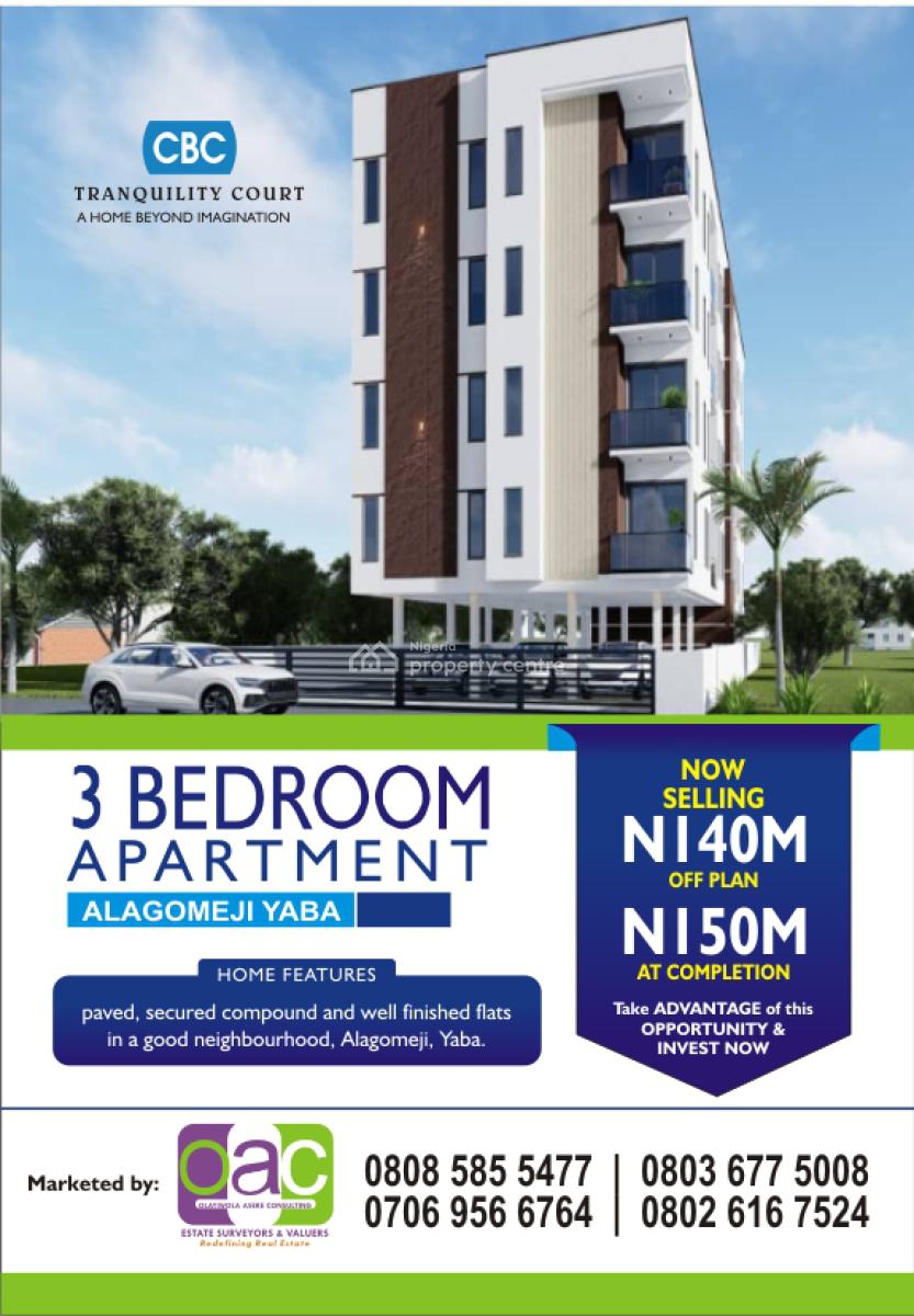 Luxury 3 Bedroom Apartment, Moleye Street, Alagomeji, Yaba, Lagos, Flat / Apartment for Sale