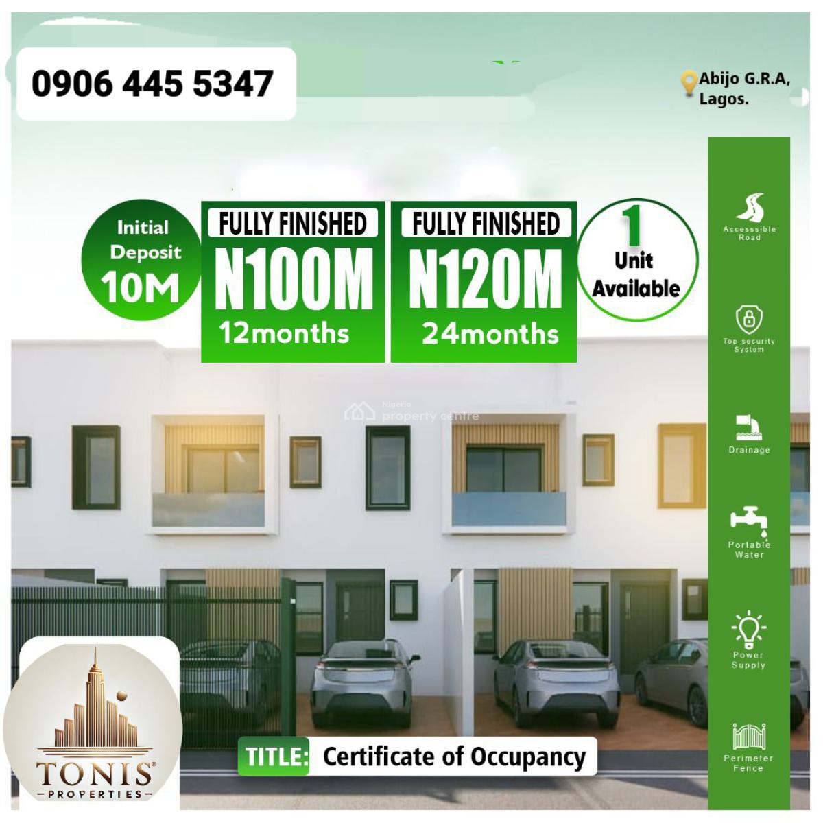 4-bedroom Terrace Duplexes, Abijo, Lekki, Lagos, Terraced Duplex for Sale