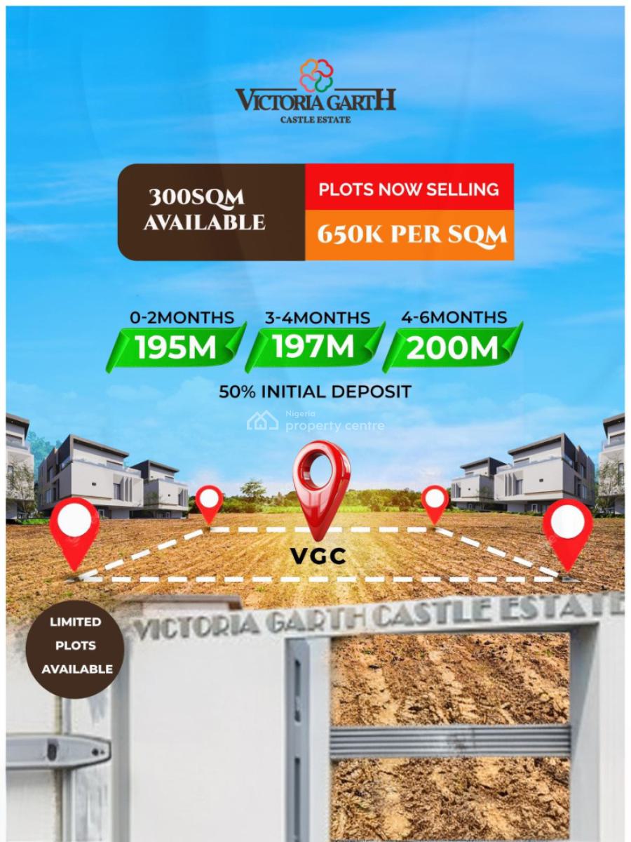 300sqm Buy and Build Serviced Plot, Victoria Garth Castle, Vgc, Lekki, Lagos, Residential Land for Sale