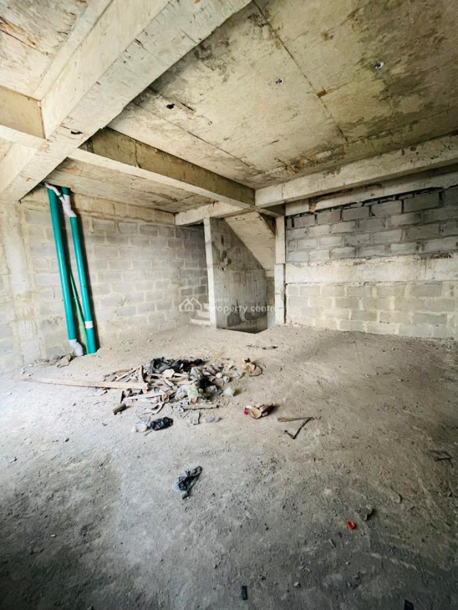 4-bedroom Terrace Duplex + Bq in a Secure Area (carcass), Gbagada, Lagos, Terraced Duplex for Sale