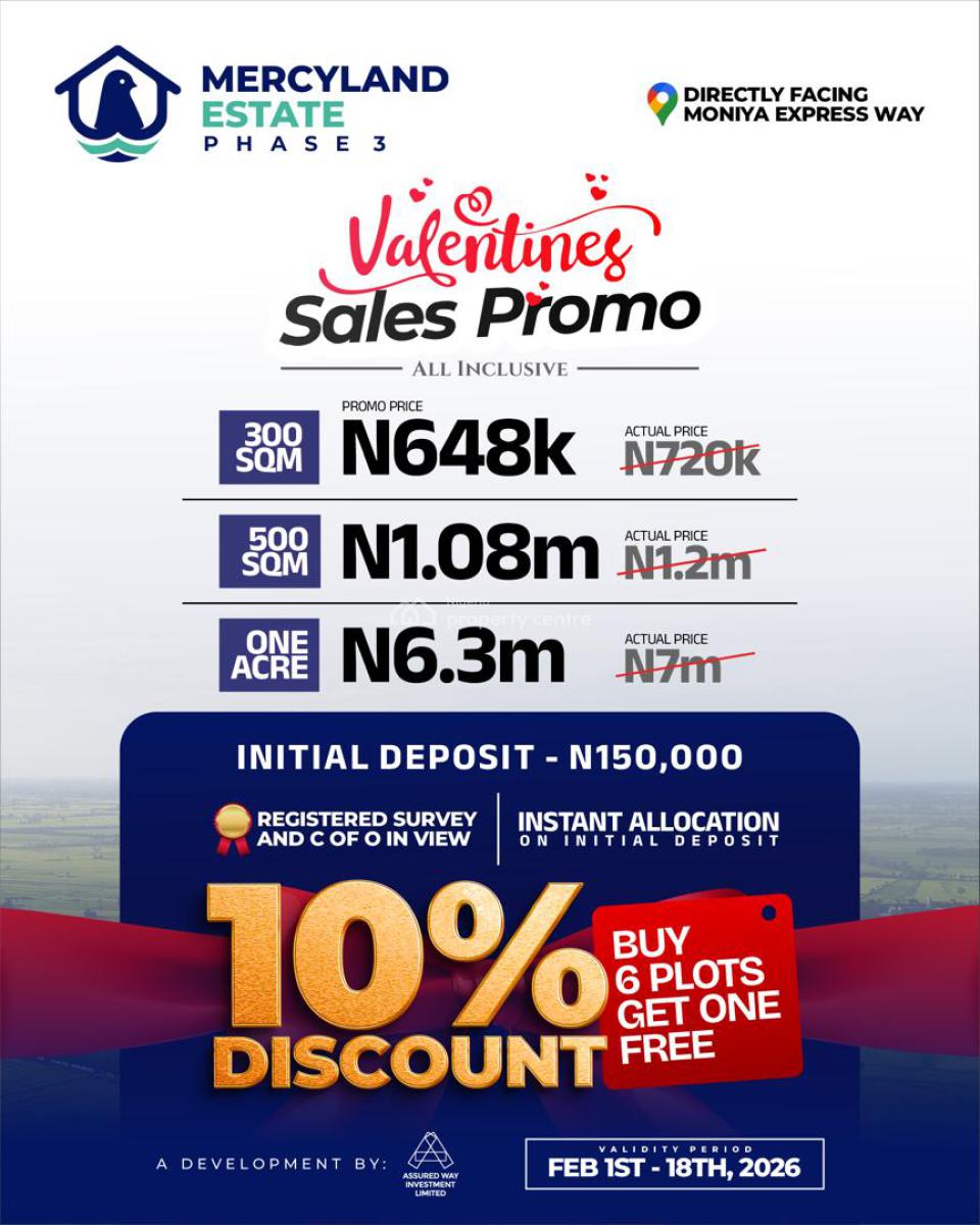 Valentines Promo ( Buy 6 Get 1 Free), Moniya, Ibadan, Oyo, Mixed-use Land for Sale