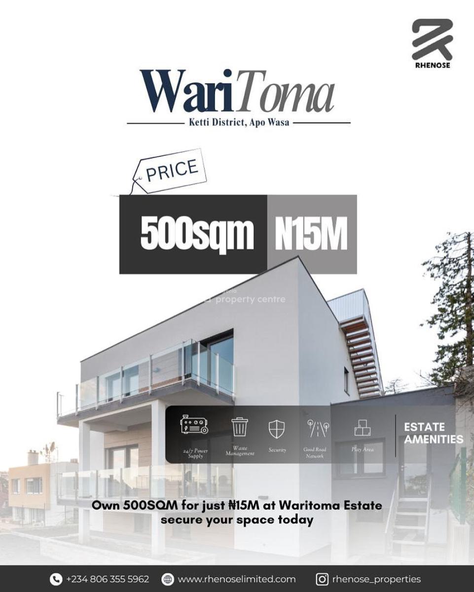 Land Measuring 500sqm, Waritoma Estate, Pyakasa, Lugbe District, Abuja, Residential Land for Sale