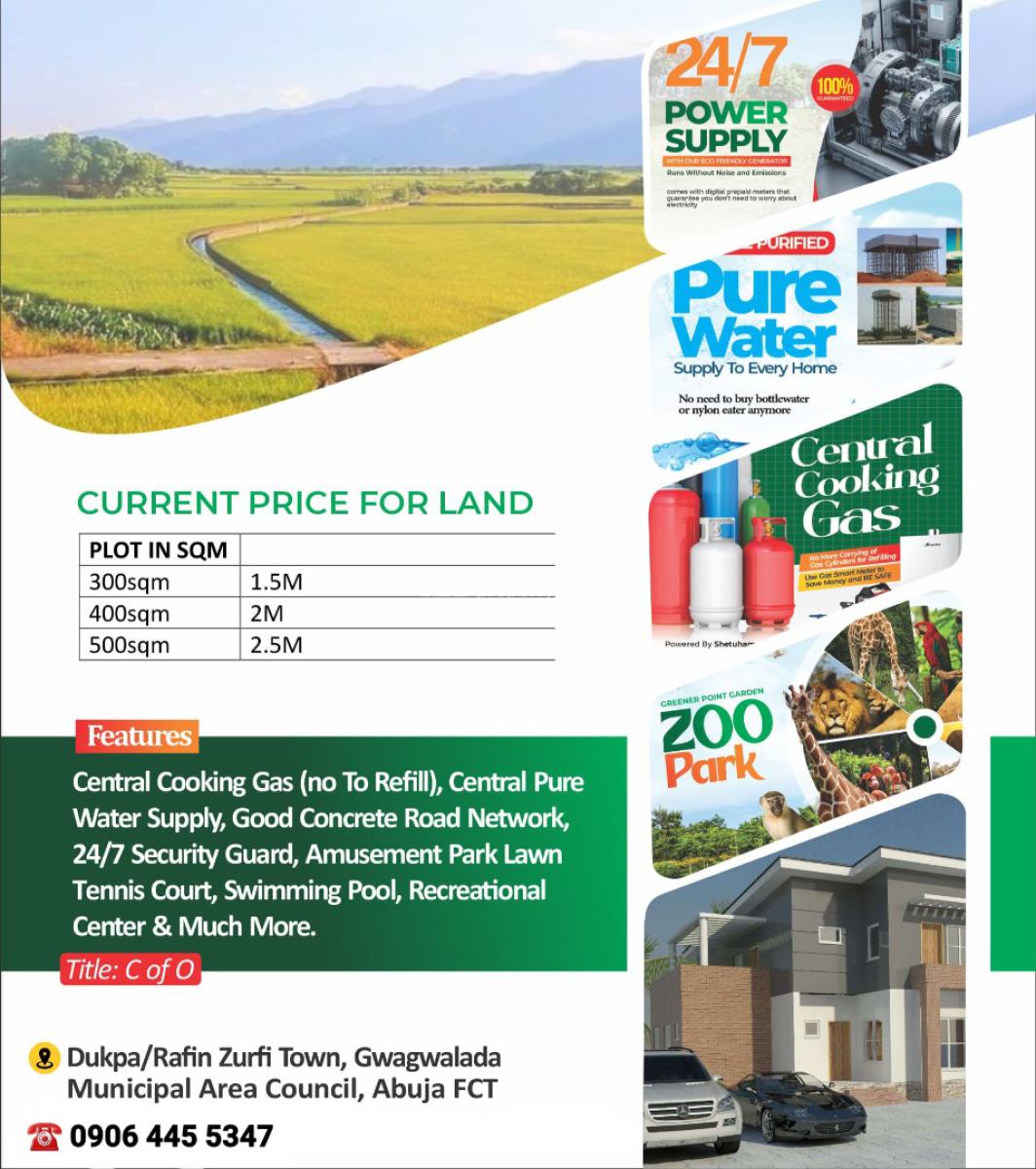 C of O Plots of Land, Dukpa/rafin, Zurfi Town, Gwagwalada, Abuja, Residential Land for Sale
