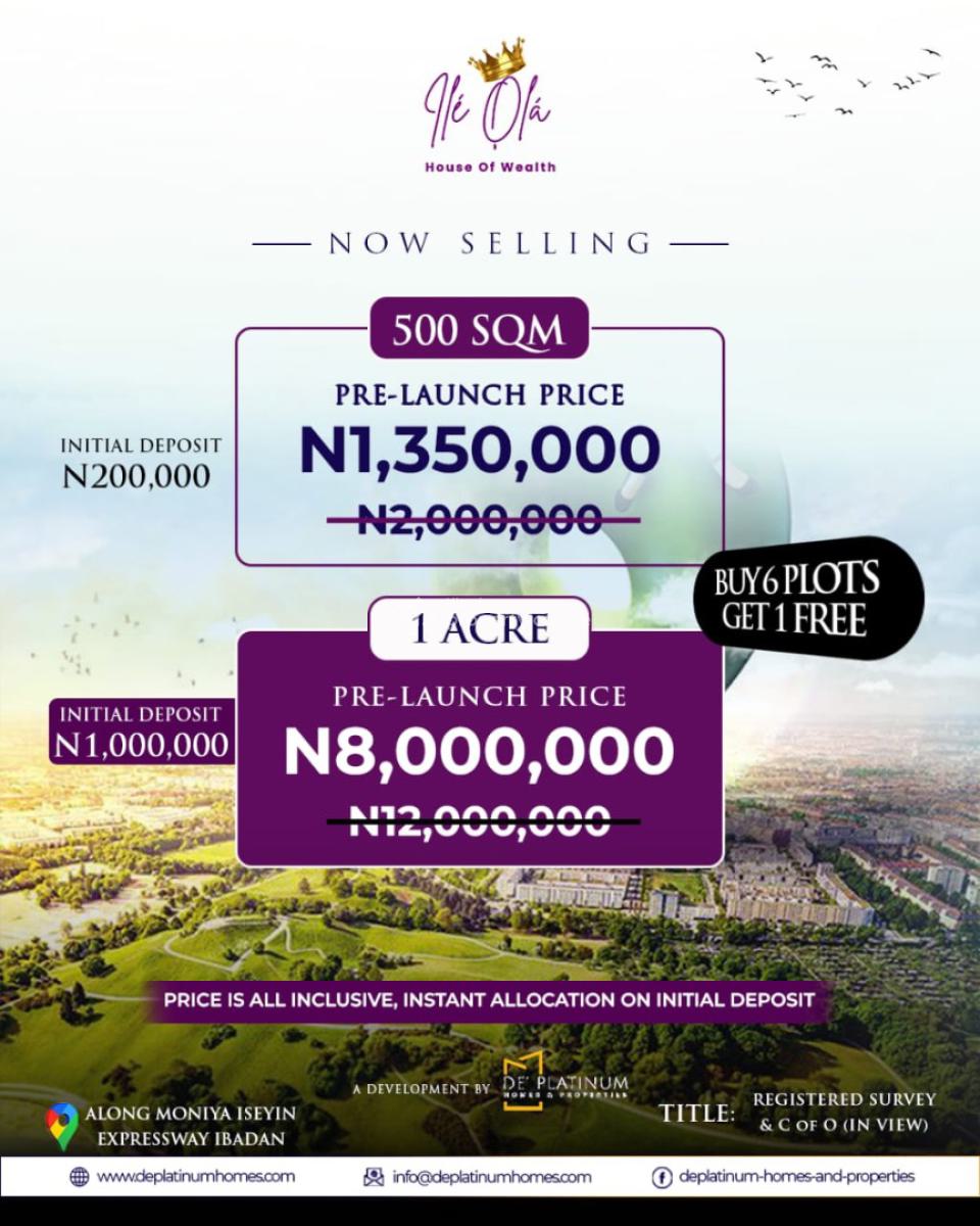 Land, Ile-oba, Along Moniya, Ibadan, Oyo, Mixed-use Land for Sale