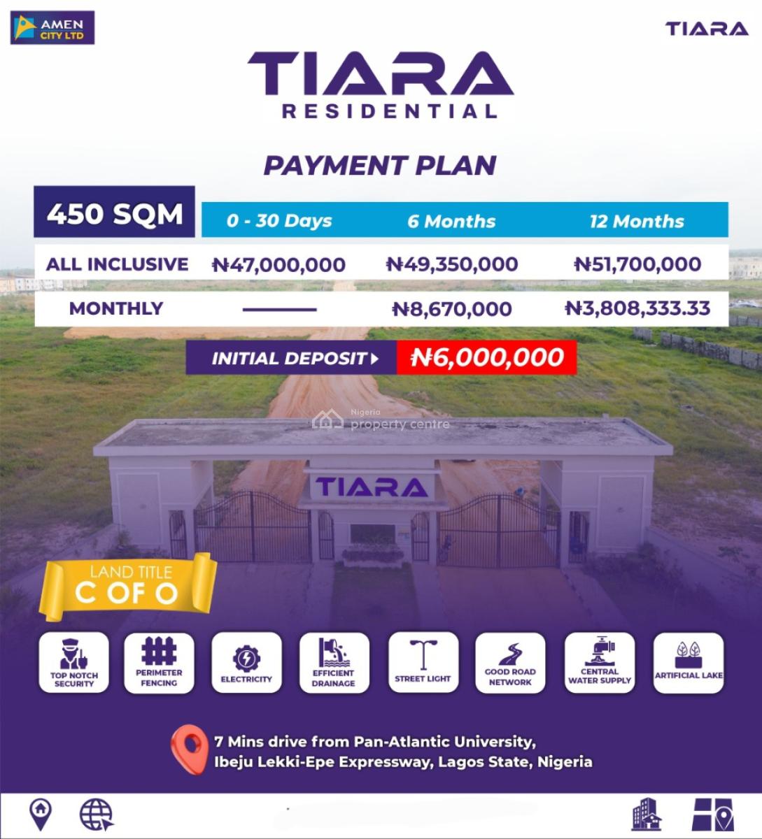 Land with Cofo, Tiara Estate By Amen Estate, Ibeju Lekki, Lagos, Residential Land for Sale