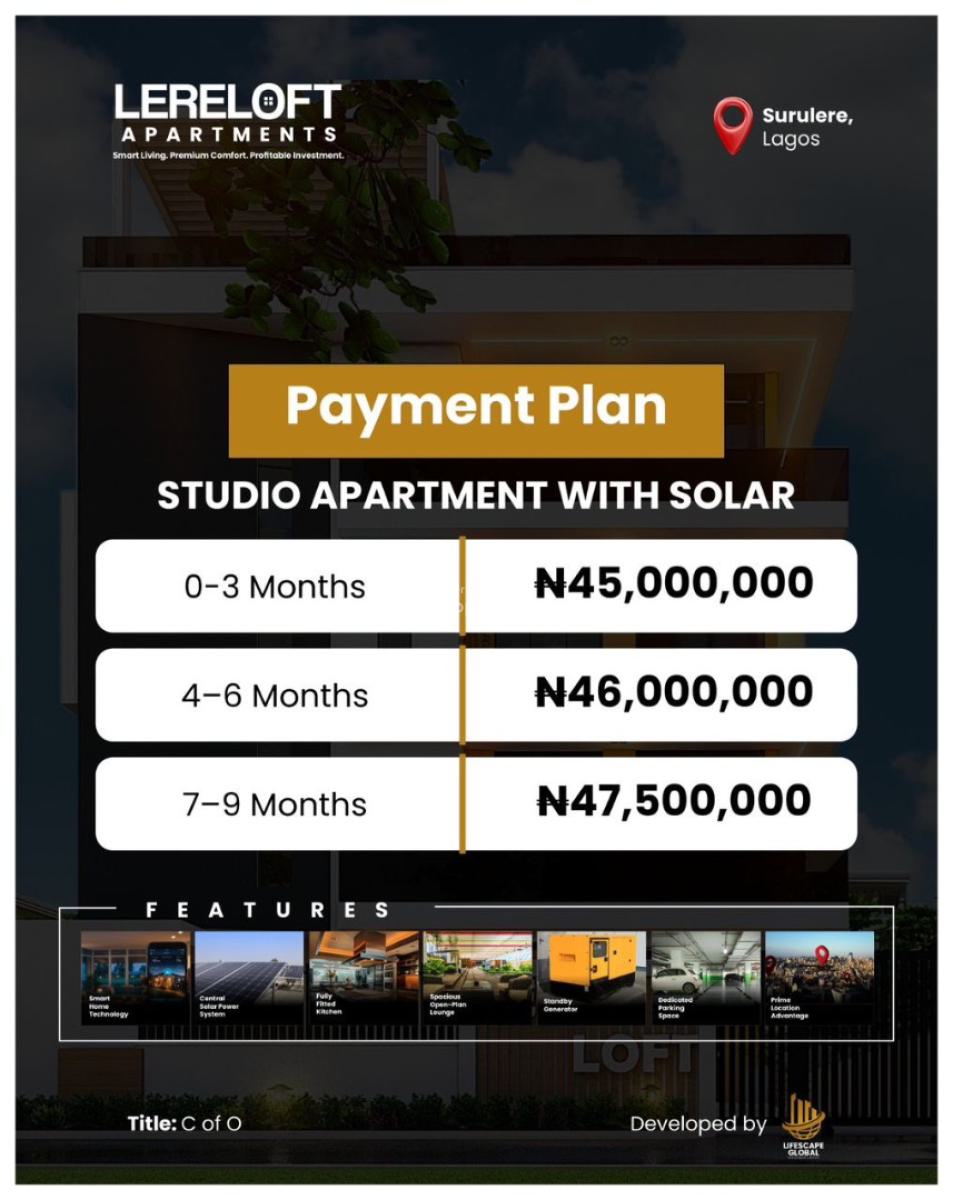 Luxury 2 Bedrooms Apartment with Solar in a Secure and Prime Location, in a Well Secure Area in Aguda Surulere Good for Shortlet Business, Surulere, Lagos, Block of Flats for Sale