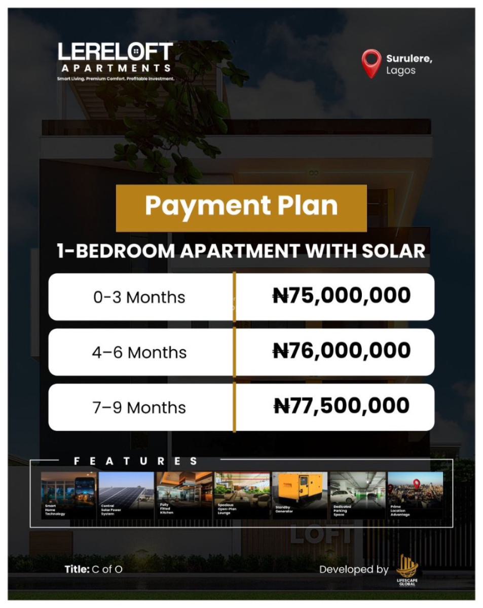 Luxury 2 Bedrooms Apartment with Solar in a Secure and Prime Location, in a Well Secure Area in Aguda Surulere Good for Shortlet Business, Surulere, Lagos, Block of Flats for Sale