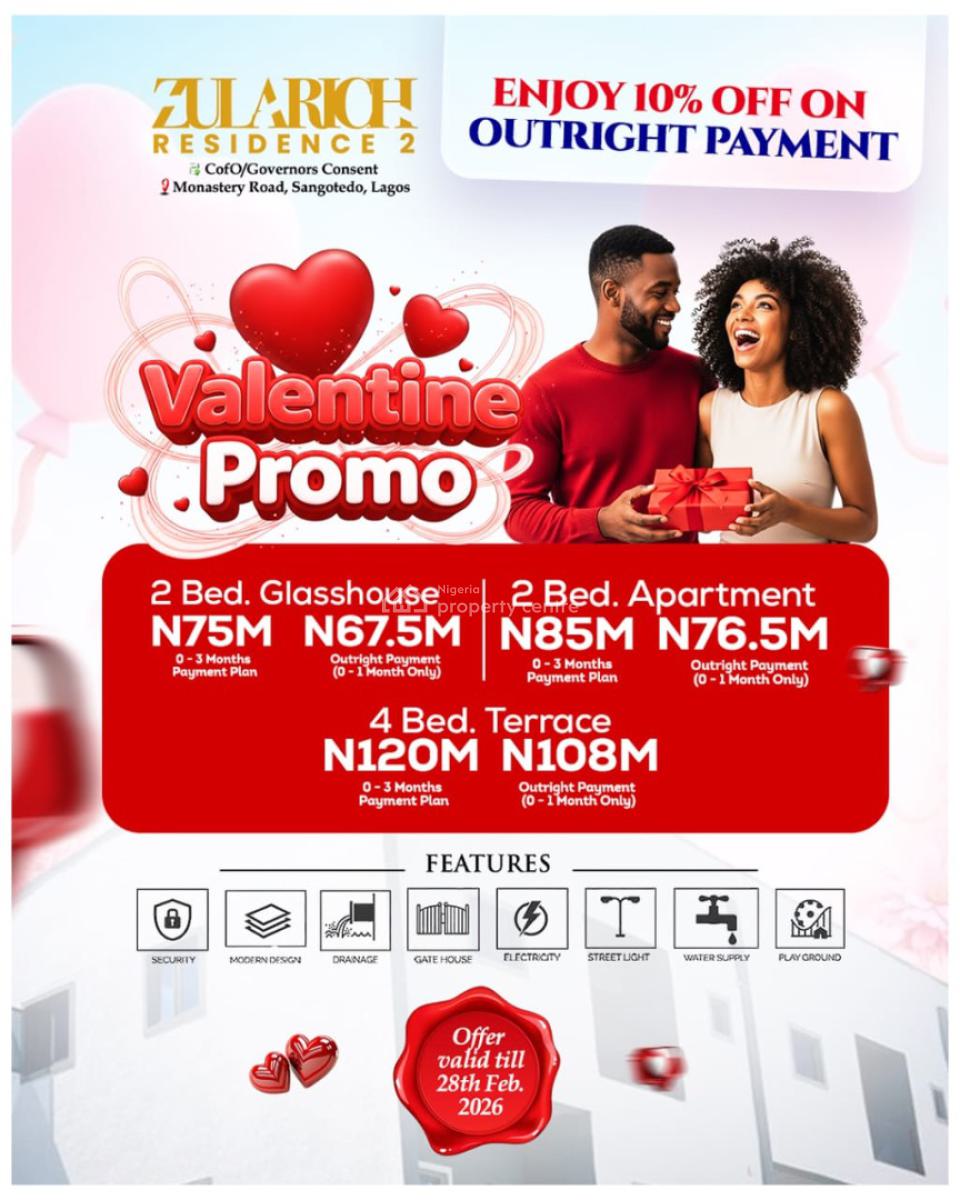 2 Bedroom Glass House, Sangotedo, Ajah, Lagos, Block of Flats for Sale