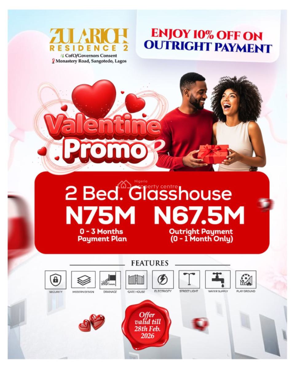 2 Bedroom Glass House, Sangotedo, Ajah, Lagos, House for Sale