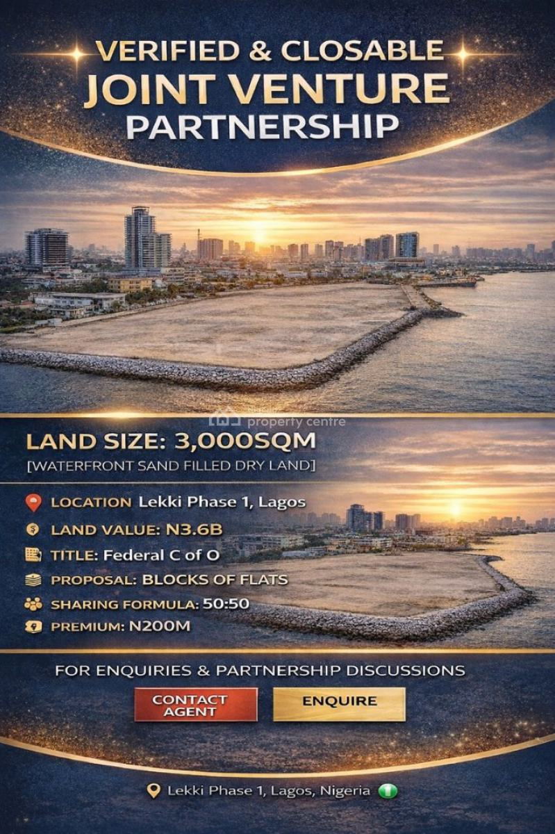 Waterfront Joint Venture Land in Lekki Phase 1, Lekki Phase 1, Lekki Phase 1, Lekki, Lagos, Residential Land Joint Venture