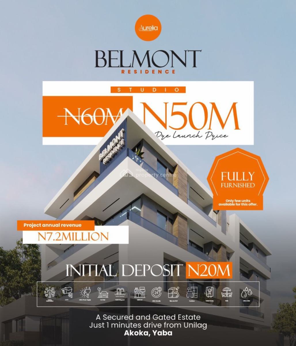 Fully Automated Studio Apartment with Premium Finishing, Perfect for Cashflow Investment Purpose and Long-term Capital Growth, Yaba, Lagos, Self Contain (single Rooms) for Sale