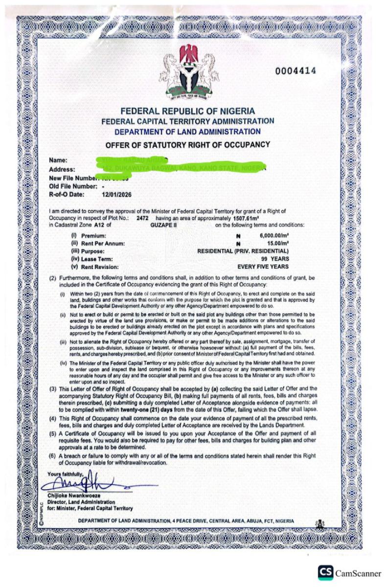 Very Nice Piece of Land, Guzape 2, Guzape District, Abuja, Residential Land for Sale