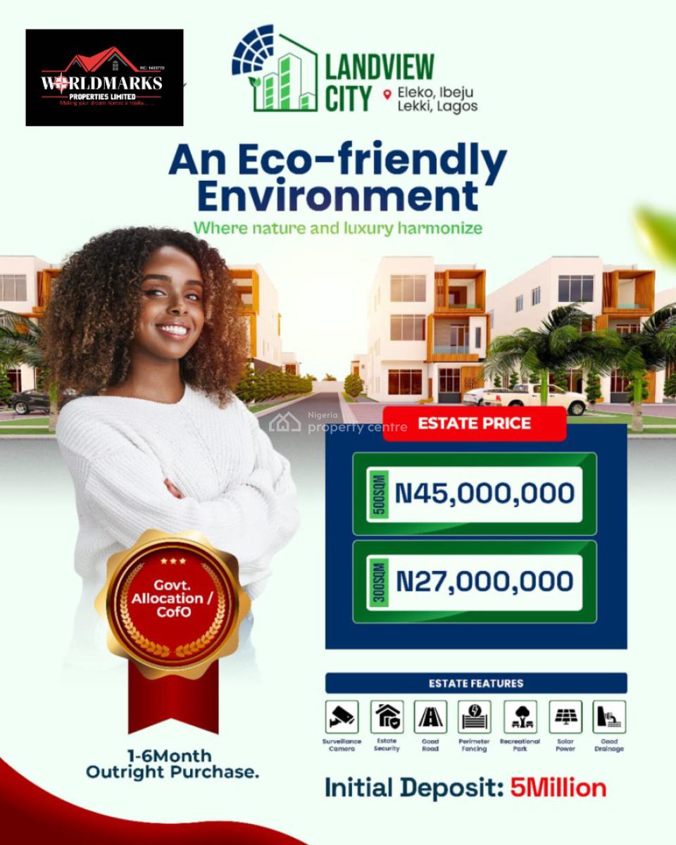 Land with Government Allocated C of O, Landview City Estate Beside Amen Estate Phase 2 Eleko Beach Road, Ibeju Lekki, Lagos, Residential Land for Sale