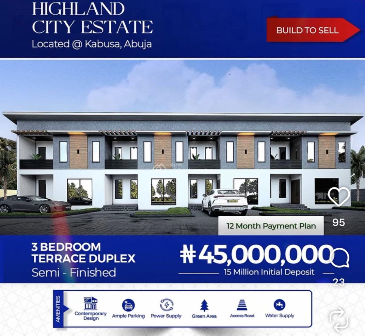 3 Bedroom Terrace Duplex, Kabusa, Abuja, Terraced Duplex for Sale