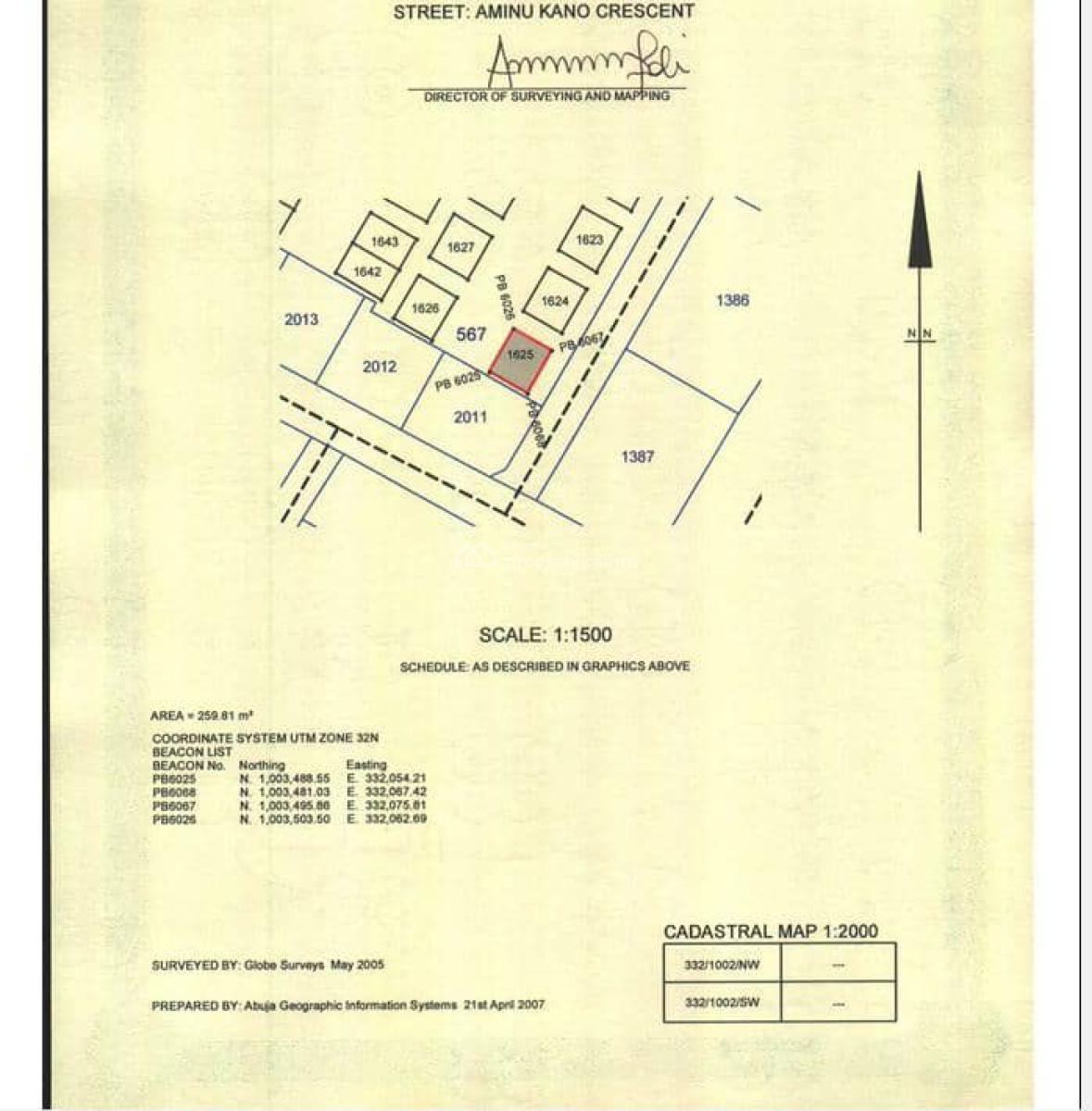 Demolished Bungalow- Land, By Glo Office, Wuse 2, Abuja, Land for Sale