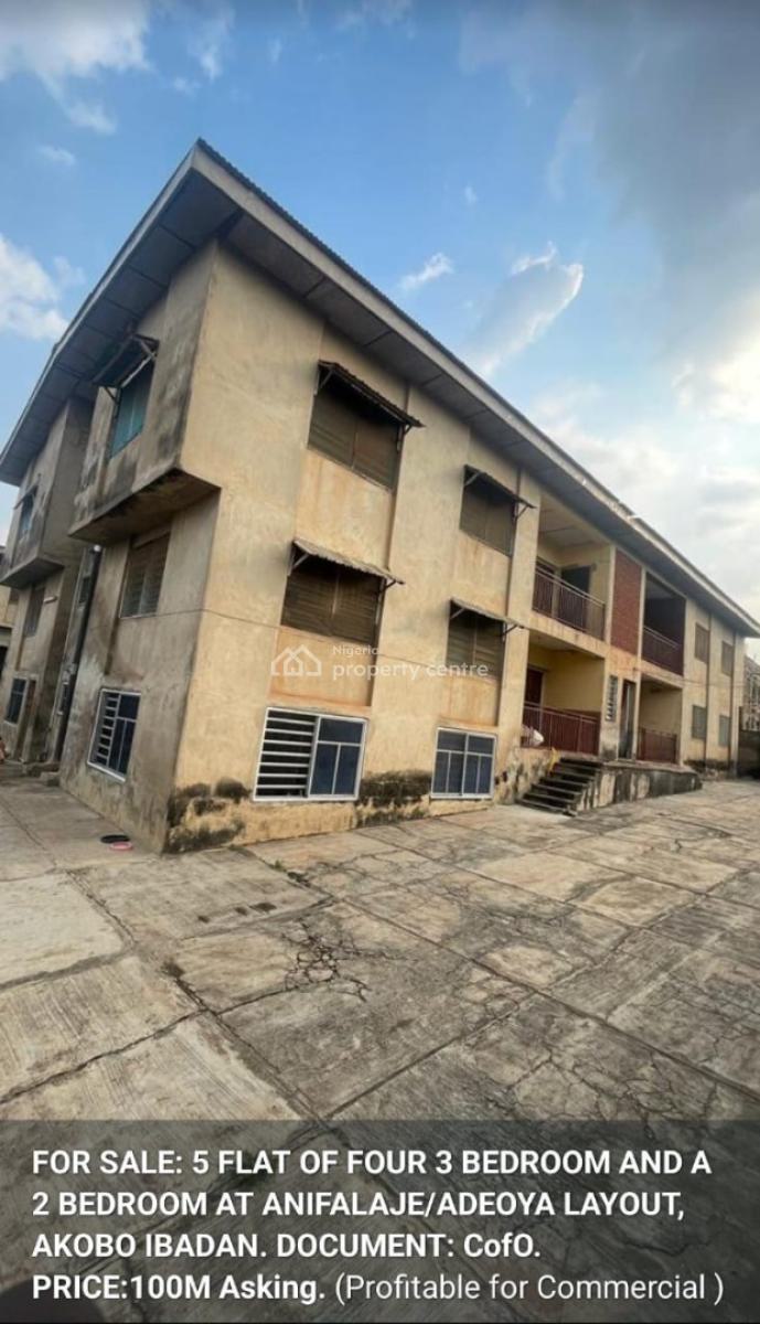 5 Units of 3 Bedroom Flat, Anifalaje, Akobo, Ibadan, Oyo, Block of Flats for Sale