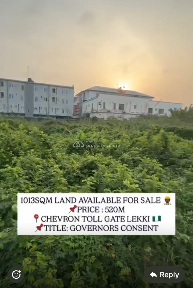 1013sqm Land Available in a Serene Environment, Chevron Toll Gate, Lekki, Lagos, Land for Sale