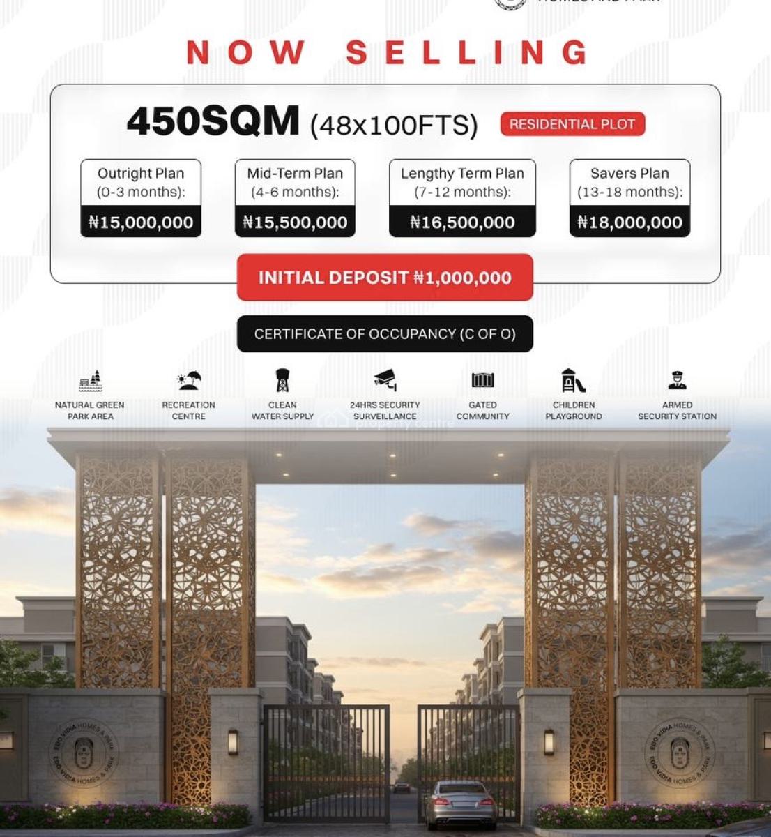 100% Dry Land with Instant Allocation, Edo Vidia with C of O Located Along Sapele Road Bypass, Benin, Oredo, Edo, Residential Land for Sale