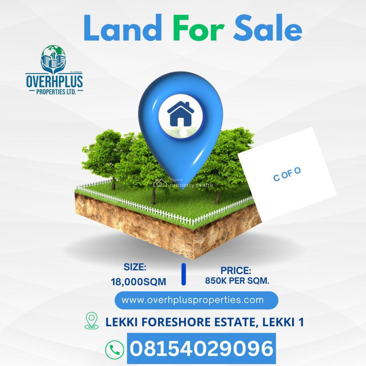 18000sqm Plot of Land, Lekki Foreshore Estate, Lekki Phase 1, Lekki, Lagos, Residential Land for Sale