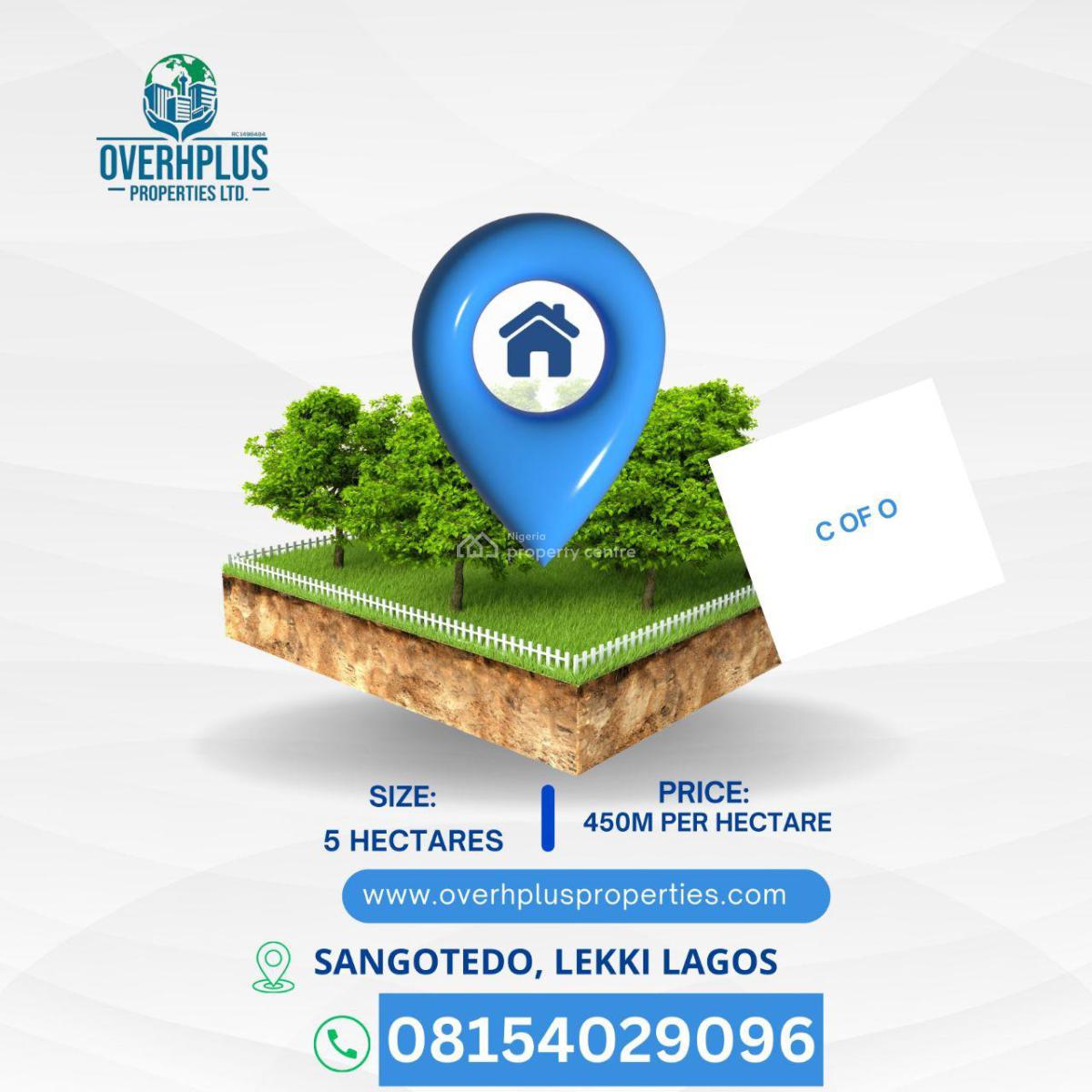 5 Hectares of Land, Sangotedo, Ajah, Lagos, Mixed-use Land for Sale