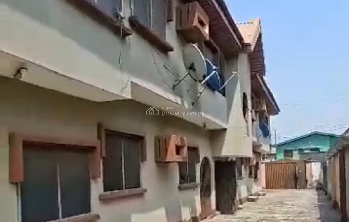 Super Solid Block of 4 Flats of 3 Bedrooms Each on Interlocked Street, Off Ago Palace Way, Okota, Isolo, Lagos, Block of Flats for Sale