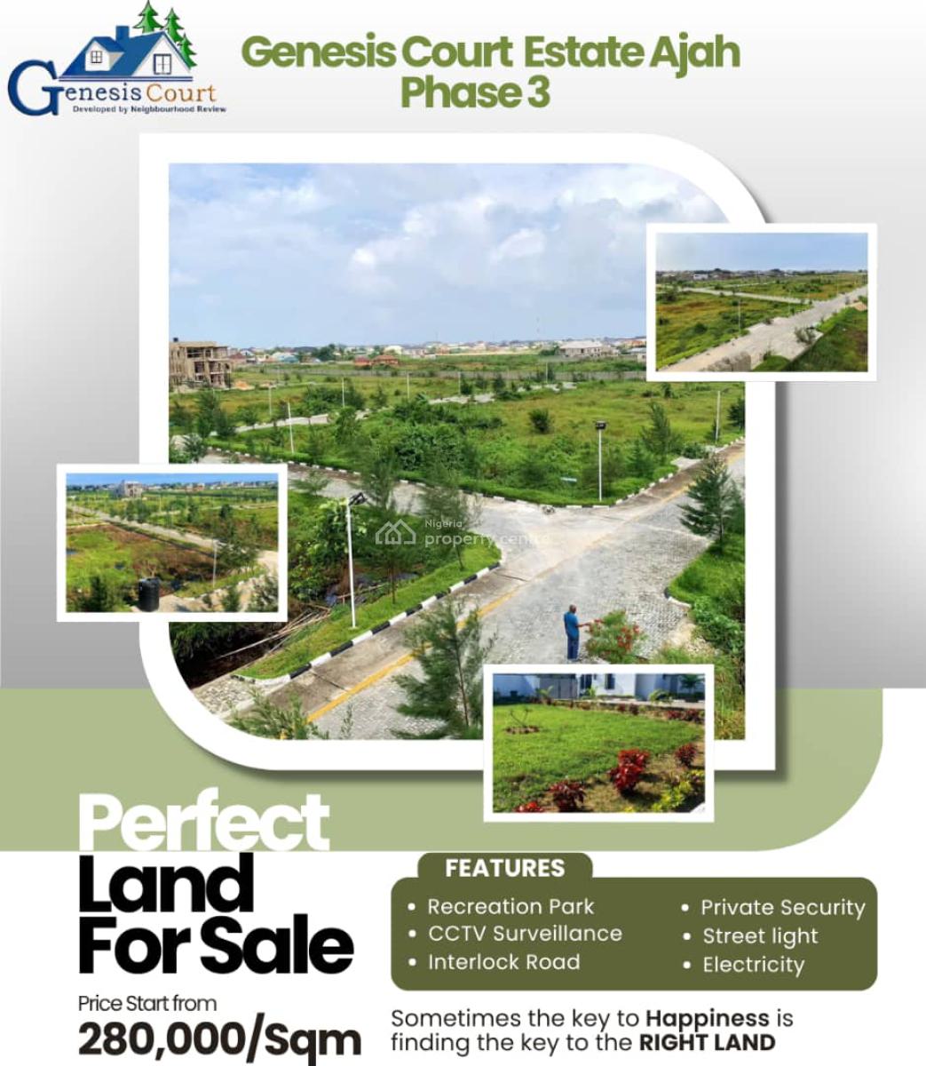 Land with Cofo, Genesis Court 3  Abrah Adesanya By Pepperoni Bus Stop Before Lbs, Ajah, Lagos, Residential Land for Sale