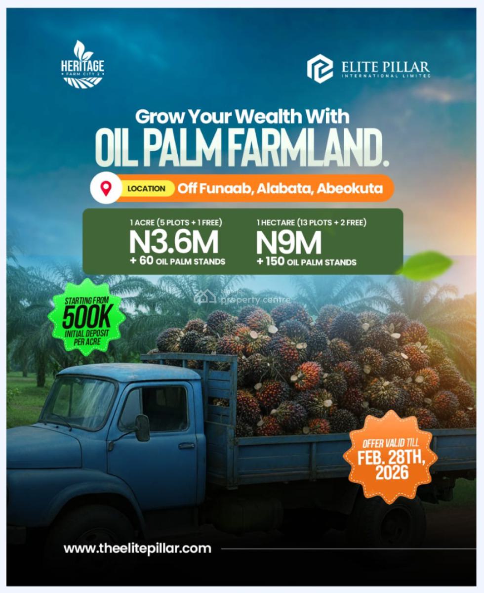Make Massive Cashflow From Agriculture By Investing in Farmlands, Funaab, Alabata Road, Abeokuta North, Ogun, Land for Sale