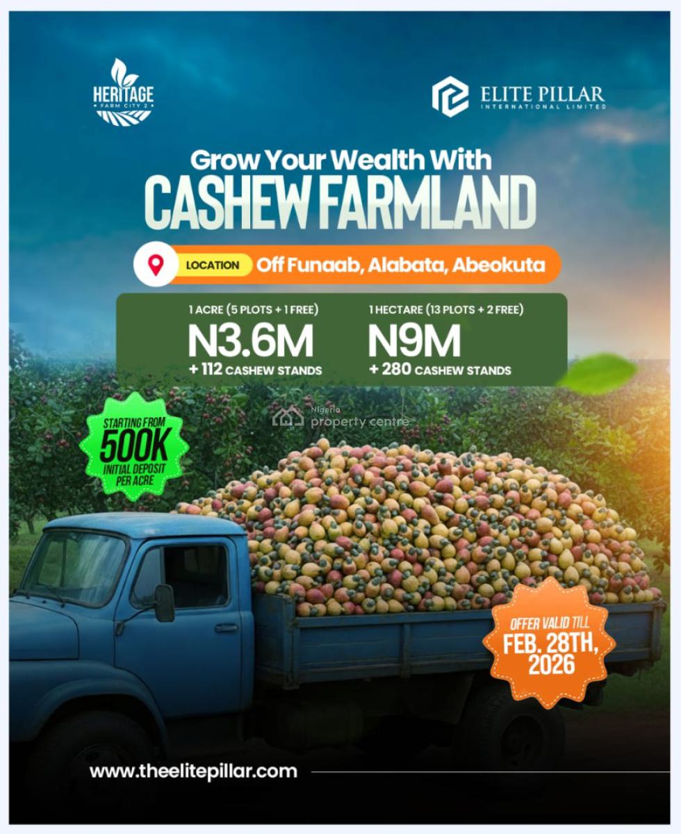 Make Massive Cashflow From Agriculture By Investing in Farmlands, Funaab, Alabata Road, Abeokuta North, Ogun, Land for Sale
