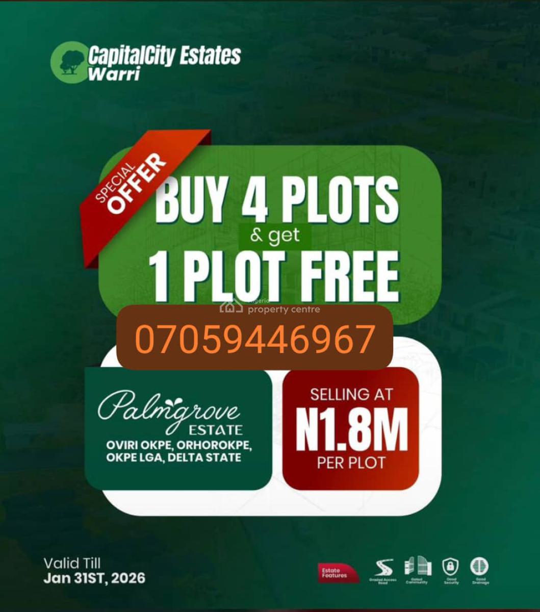 Buy 4 Plots and Get 1 Free, Oviri Orhorokpe, Okpe, Delta, Mixed-use Land for Sale