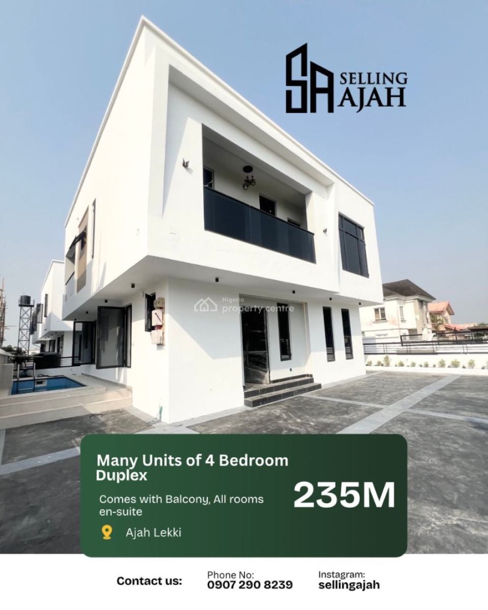 Luxury Finished 4 Bedroom Fully Detached Duplex House with Bq, Monastery Road, Sangotedo, Ajah, Lagos, Detached Duplex for Sale