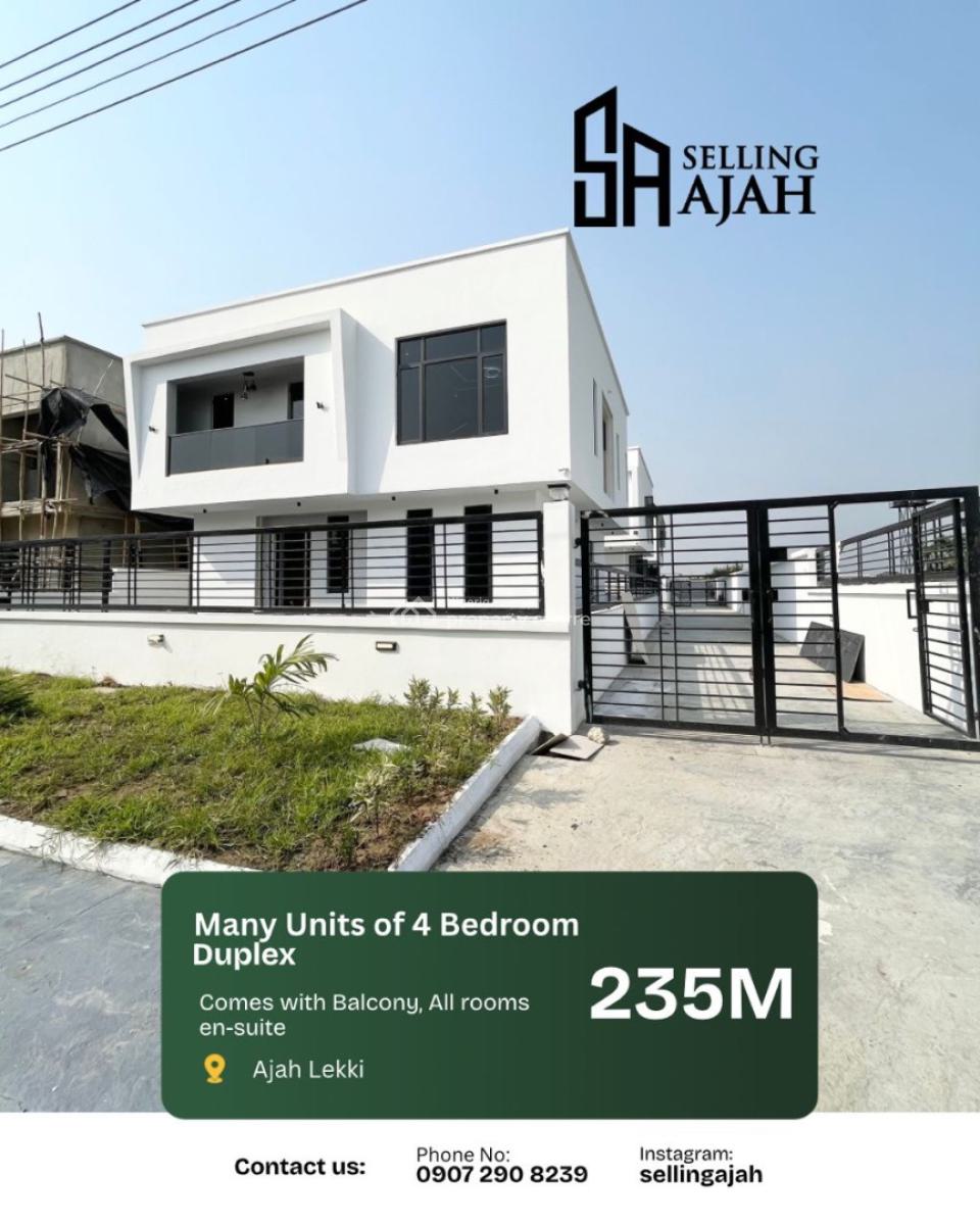 Luxury Finished 4 Bedroom Fully Detached Duplex House with Bq, Monastery Road, Sangotedo, Ajah, Lagos, Detached Duplex for Sale