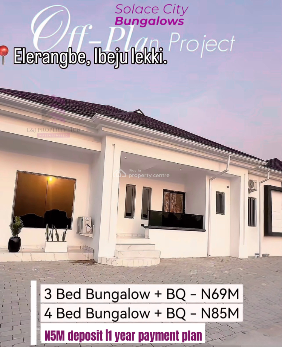Solace City 3 Bedroom Bungalow with a Bq, Solace City Bungalows, Eleranigbe, Ibeju Lekki, Lagos, Detached Bungalow for Sale