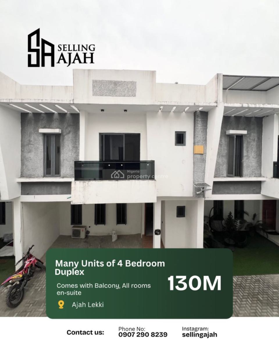 Modern Brand New 4 Bedroom Terrace Duplex, Abraham Adesanya, Ajah, Lagos, Terraced Duplex for Sale