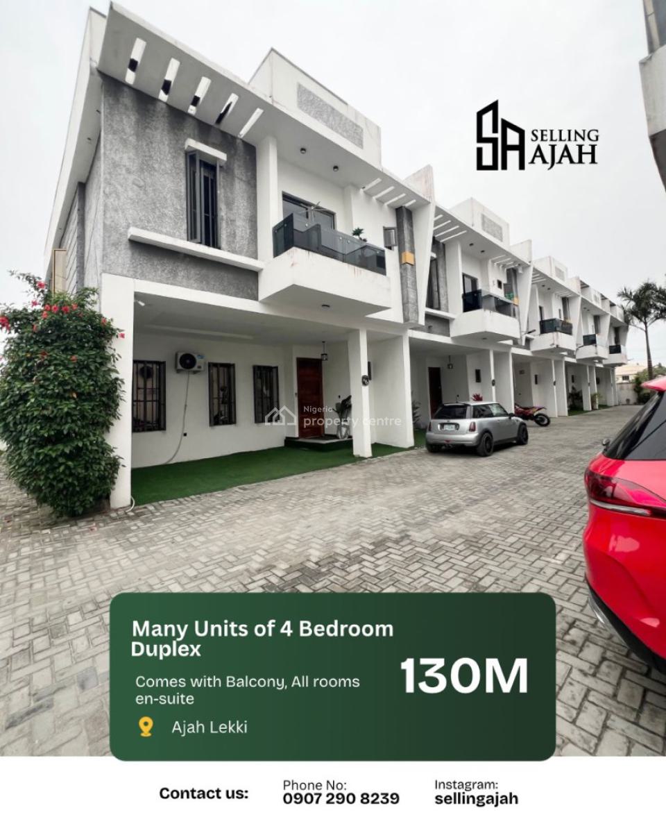 Modern Brand New 4 Bedroom Terrace Duplex, Abraham Adesanya, Ajah, Lagos, Terraced Duplex for Sale