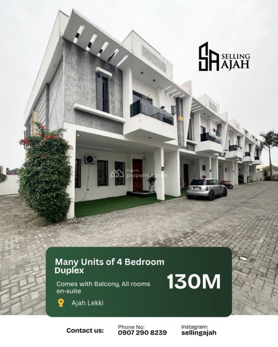 Modern Brand New 4 Bedroom Terrace Duplex, Abraham Adesanya, Ajah, Lagos, Terraced Duplex for Sale